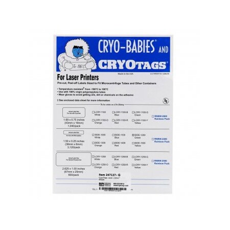 Diversified Biotech Tough-Tags, Sidewall, Laser, 1/4x1 1/2", Green, 3120/pk, 3120PK 247137-G